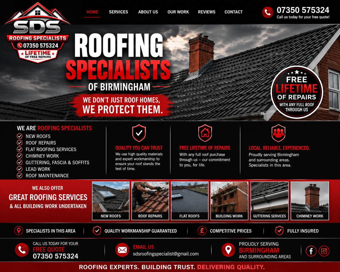 SDS Roofing Specialists Birmingham original branded artwork